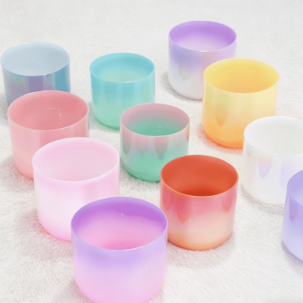 dreamy iridescent crystal singing bowl
