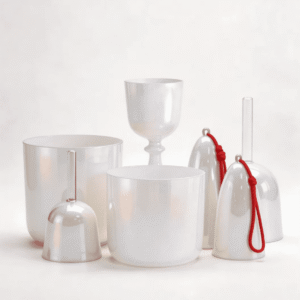 pearl white crystal singing bowl