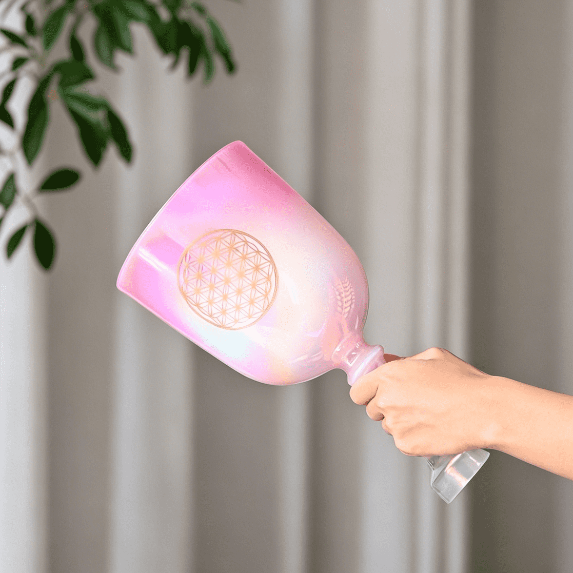 dreamy iridescent pink flower of life crystal singing bowl dreamy iridescent pink flower of life crystal singing bowl