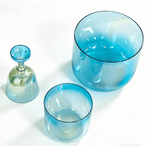 iridescent blue crystal singing bowl