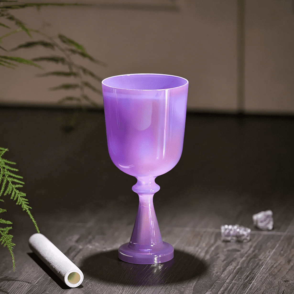 iridescent purple crystal singing bowl