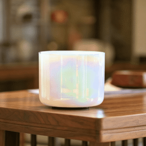 pearl white crystal singing bowl
