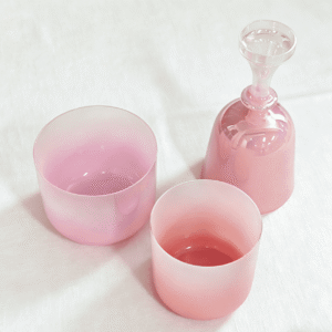 dreamy iridescent pink crystal singing bowl