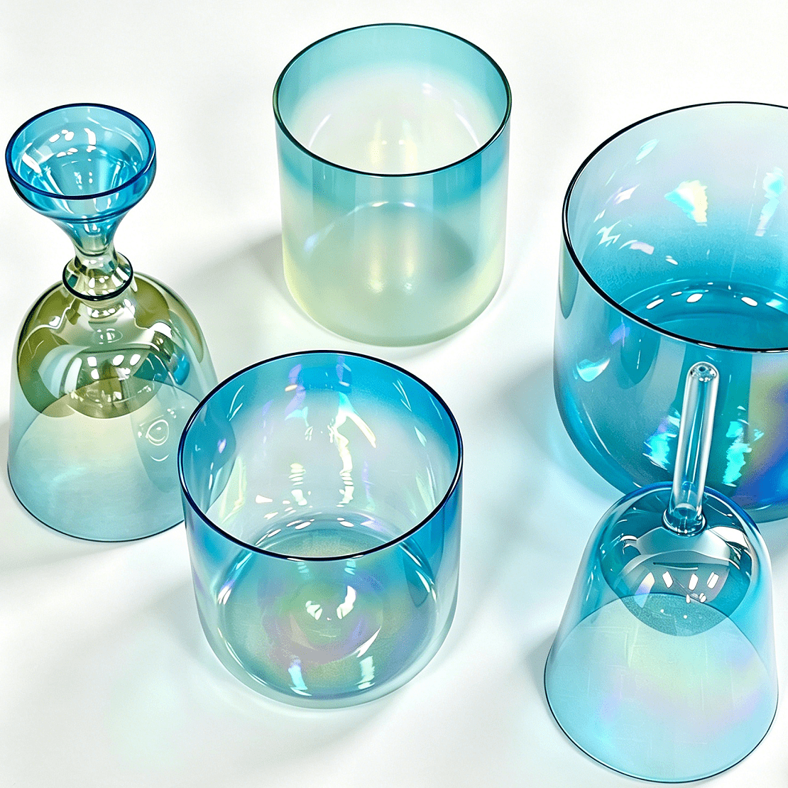 iridescent blue crystal singing bowl iridescent blue crystal singing bowl
