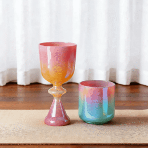 dreamy iridescent gradient crystal singing bowl