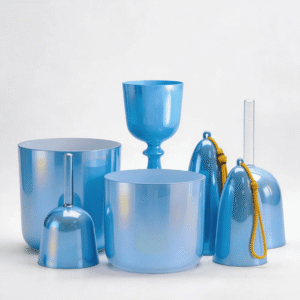 iridescent blue crystal singing bowl