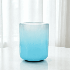 iridescent blue crystal singing bowl