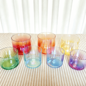 chakra glow gradient rainbow crystal singing bowl
