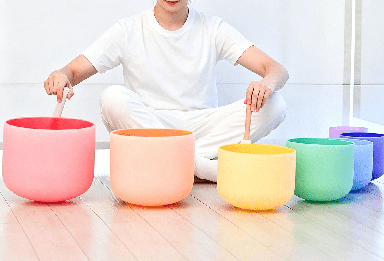 chakra colore frosted crystal singing bowls chakra colore frosted crystal singing bowls