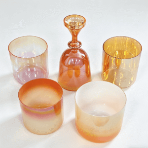 orange color crystal singing bowl