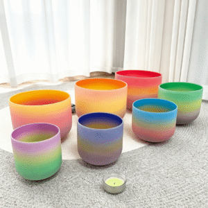 frosted white crystal singing bowls