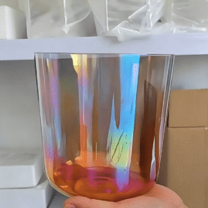 aura glow blue orange gradient crystal singing bowl