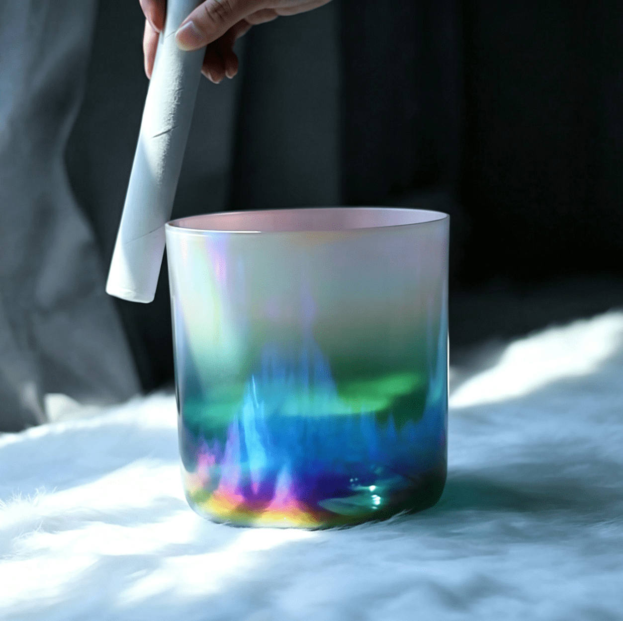 cosmic light aura iridescent crystal singing bowls cosmic light aura iridescent crystal singing bowls