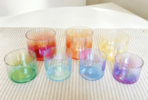 Aura Glow Yellow Gradient Crystal Singing Bowl glow gradient blue crystal singing bowl