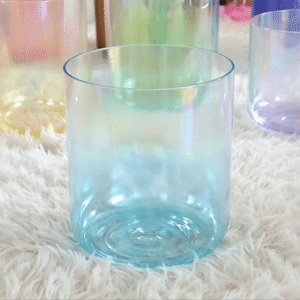 glow gradient blue crystal singing bowl